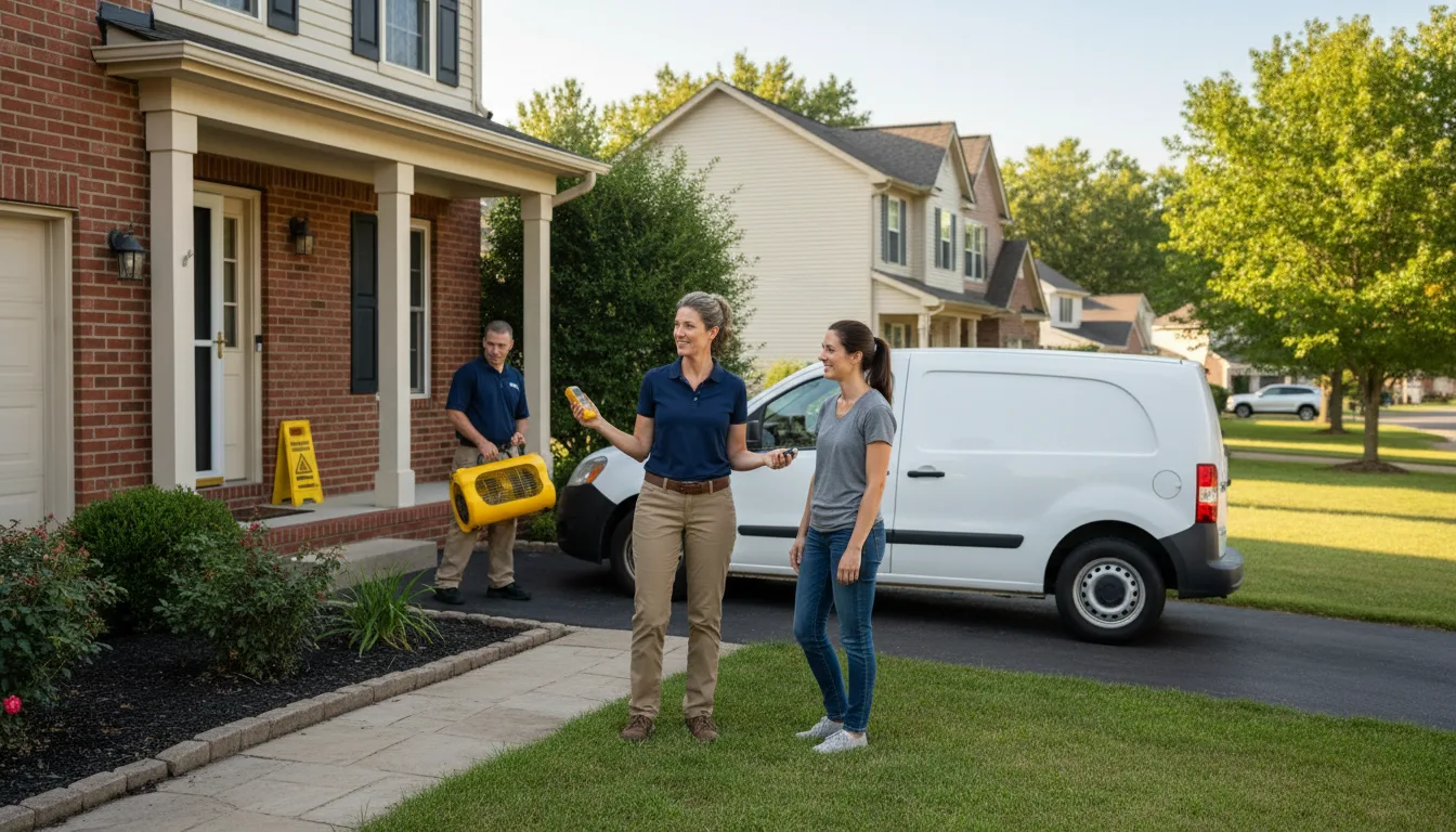 Residential water damage restoration in Winchester, IL